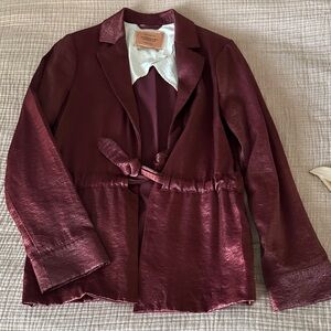 Scotch & Soda Deep Red Blazer with Tie Waist